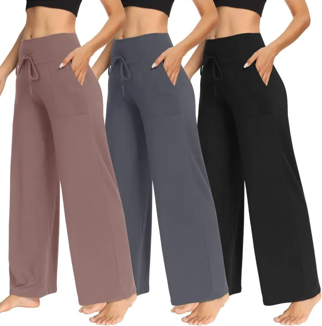 Women's Pajama Printed Wide leg Pants High Waist Hemp Skin - Shop at LoveMi