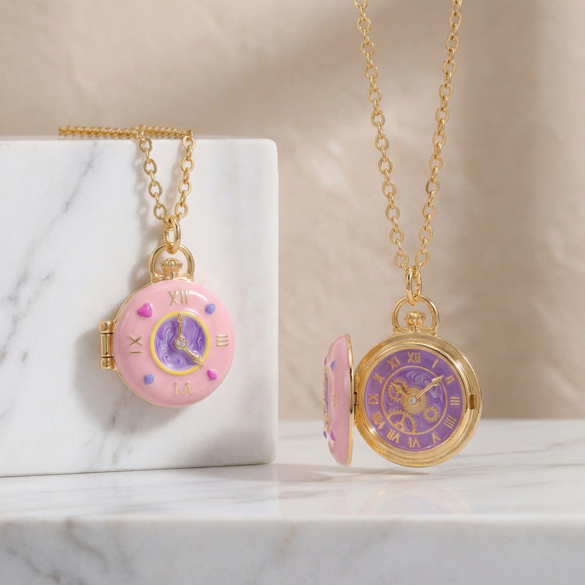 Donut Pocket Watch Necklace For Women 6