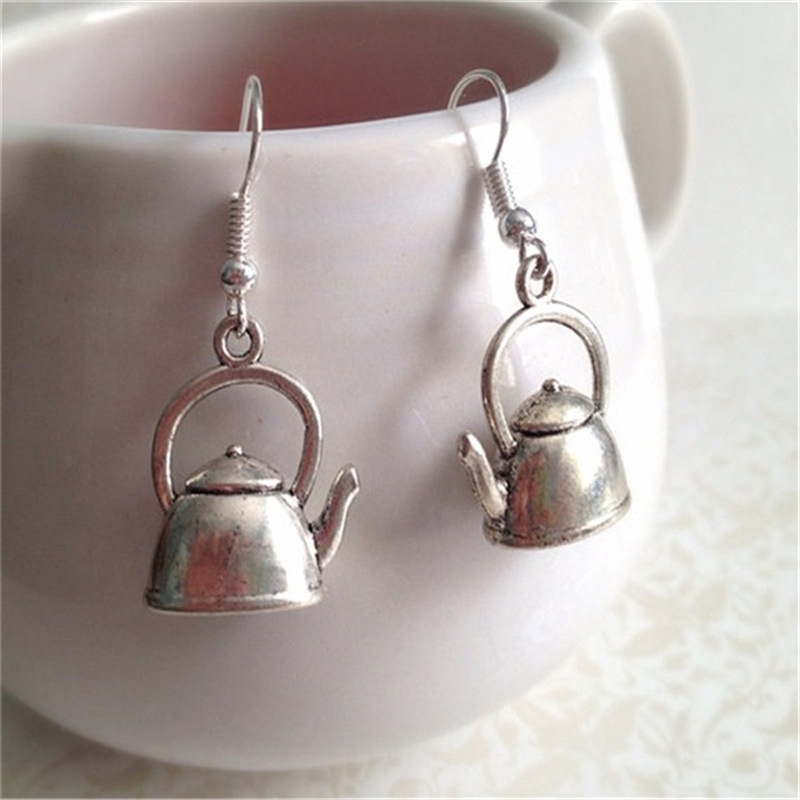 Teapot Earrings Ear Hook Kettle Gourmet Coffee Lovers Barista Foreign Trade Teapot Earrings - Shop at LoveMi