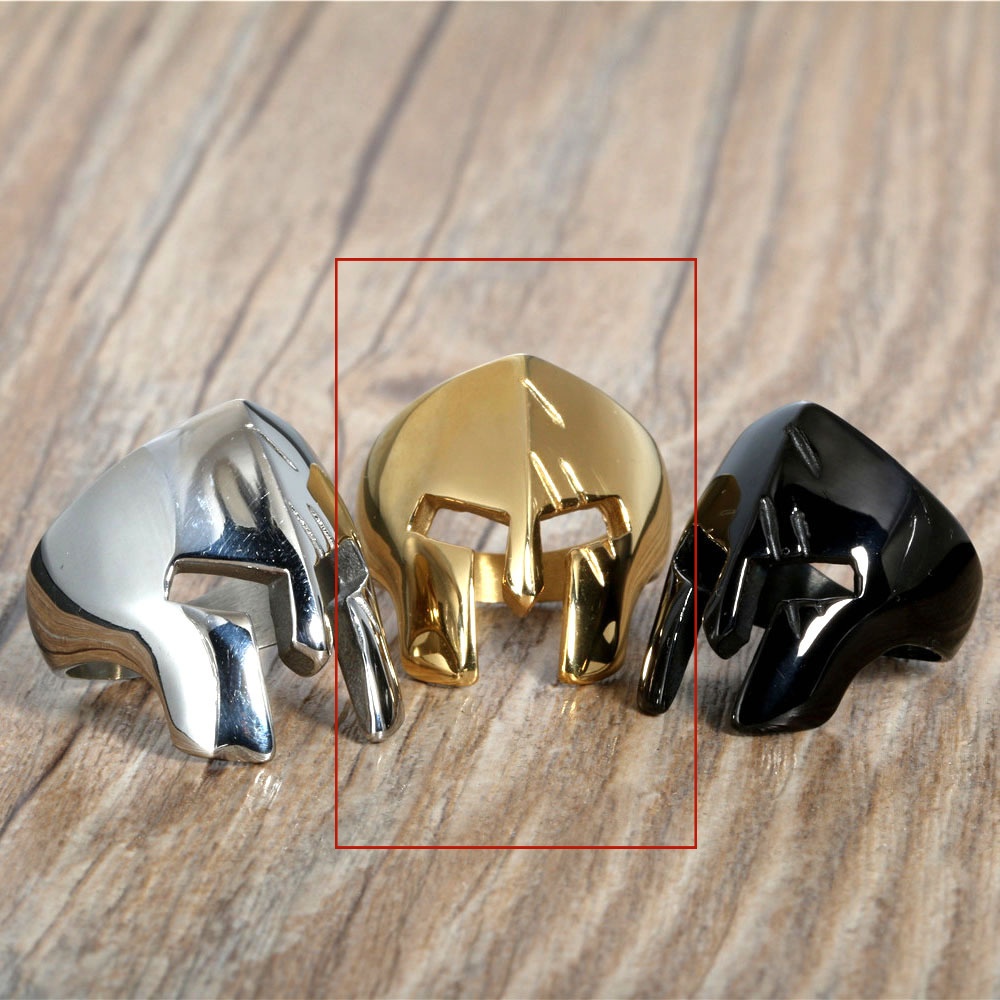 Stainless Steel Titanium Three-color Helmet Ring
