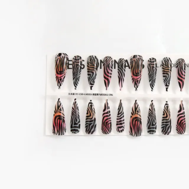 Leopard Print Stud For Autumn And Winter Zebra Pattern Style Manicure Long Tip Creative Zebra Stripes - Shop at LoveMi