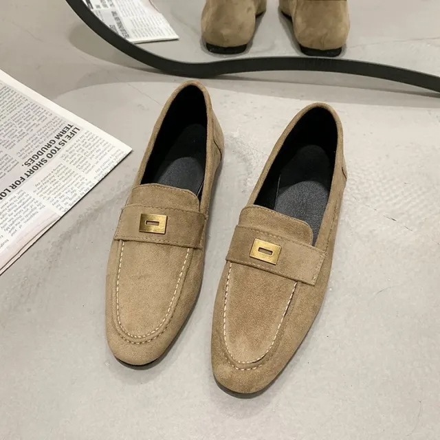 Commuter Shoes Female Flat Loafers Khaki - Shop at LoveMi