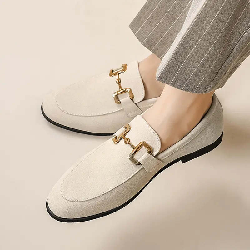 Mens Solid-Colored Glossy Casual Leather Dress Shoes