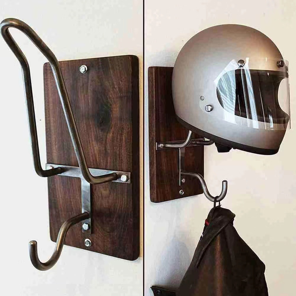 Motorcycle Helmet Bracket Wooden Helmet Hook Motorcycle Helmet Storage Rack Coat Hook