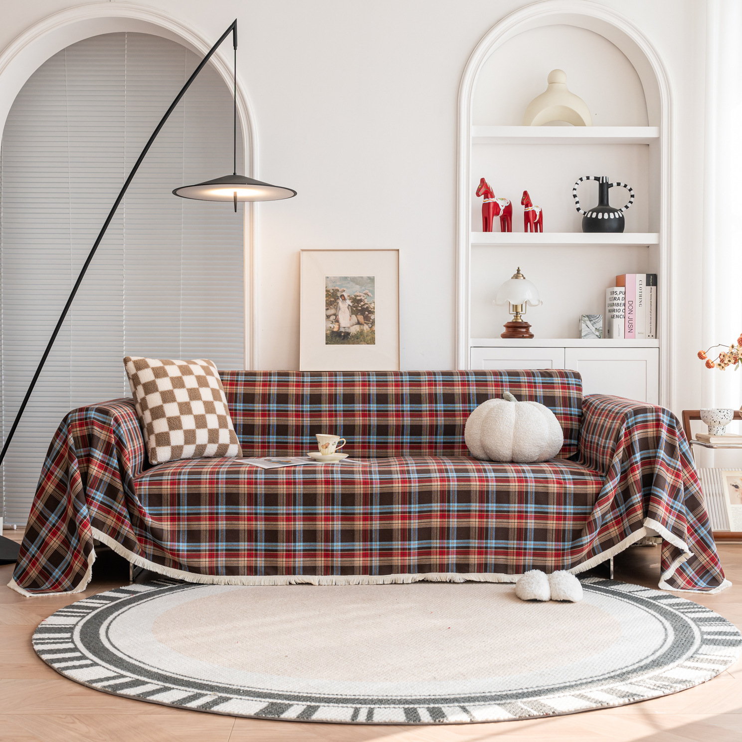 Multifunctional Tassel Sofa Cover For Christmas