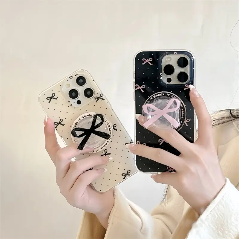 Women's Polka Dot Bow Magnetic Strap Bracket