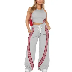 Sleeveless Tight Tank Top And Straight-leg Pants Two-piece Set - Tan - View 1