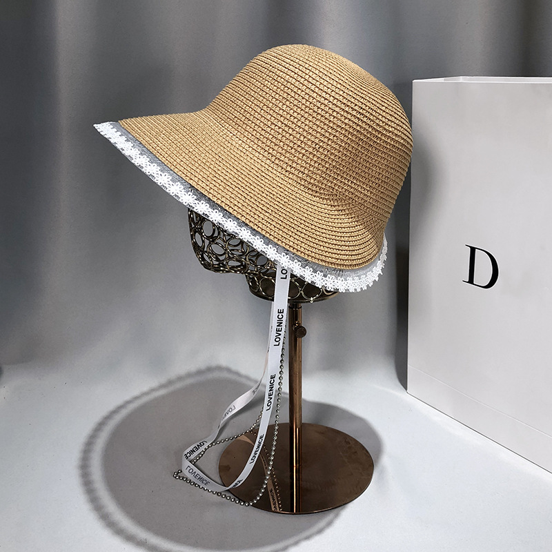 Japanese Minority Straw Hat Women's Summer Lace Khaki - Shop at LoveMi