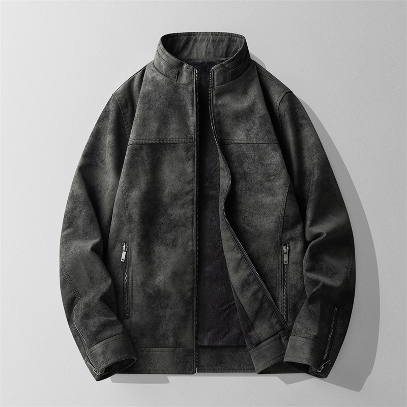Slim Fit Pu Leather Jacket