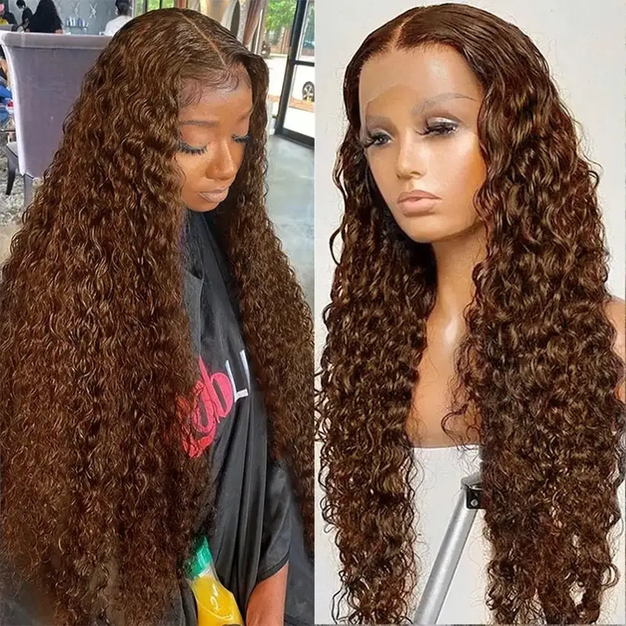 European And American Wig African Small Curls 13x4 Lace Front Middle Part Long Curls