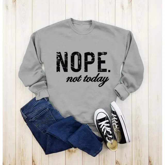 Women's Printed Round Neck Pullover Fashion Sweater Gray Sweater - Shop at LoveMi