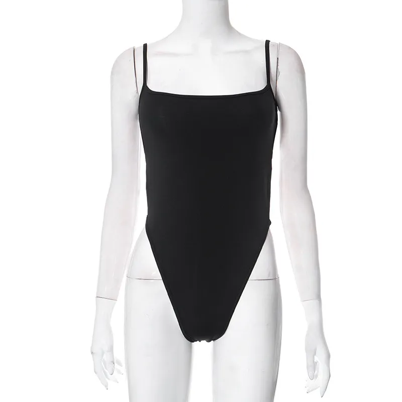 Women's Spaghetti Straps Sleeveless Bare Back Top - Black