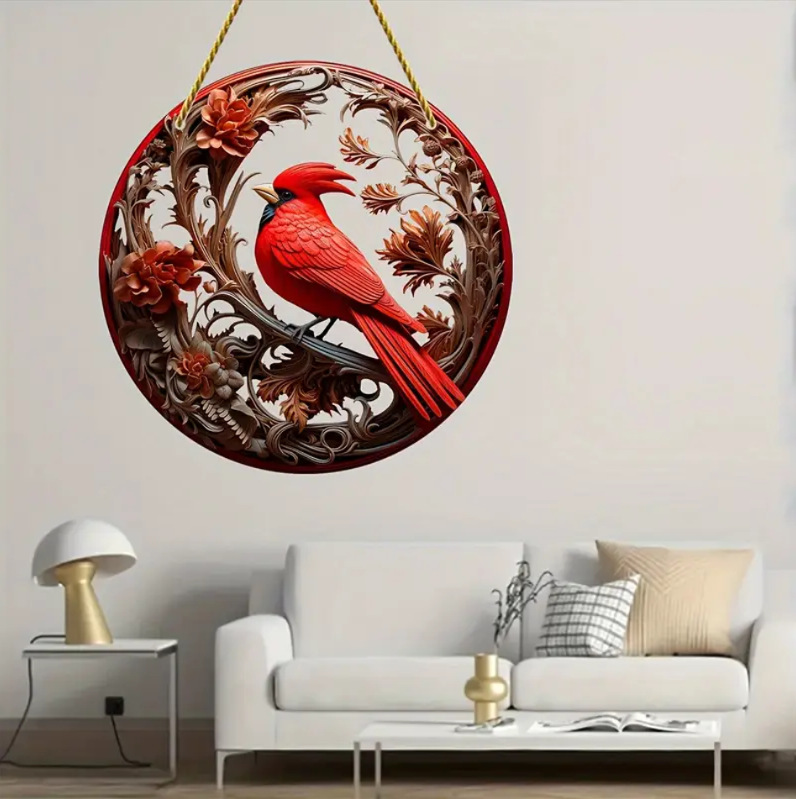 Title 2, Flat Color Bird Acrylic Wall Pendant