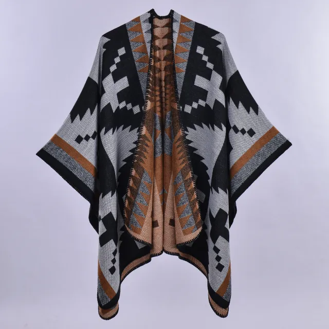Autumn And Winter Scarf Versatile Lattice Ladies Travel Shawl Cross Border Black And White - Shop at LoveMi