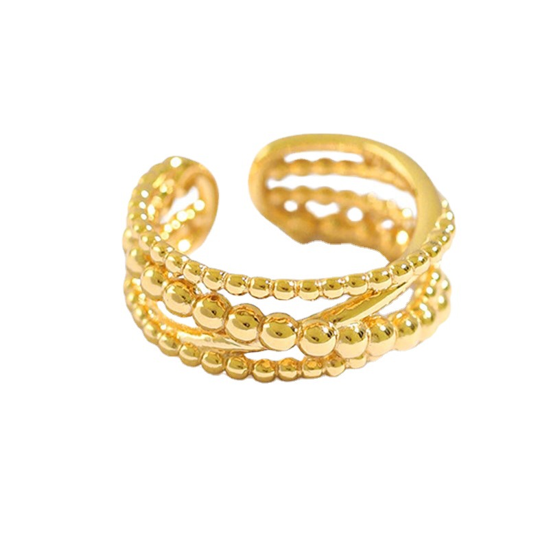 Women's Braided Winding Multi-layer Cross Ring