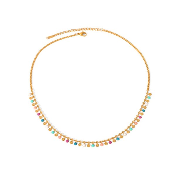 Colorful Oil Stainless Steel Necklace