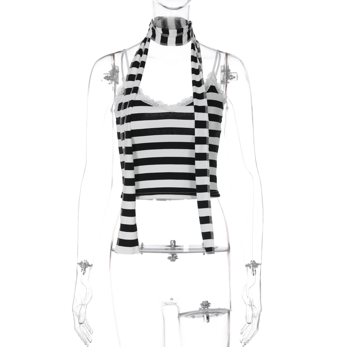 Striped Vest Women's Fashion Lace