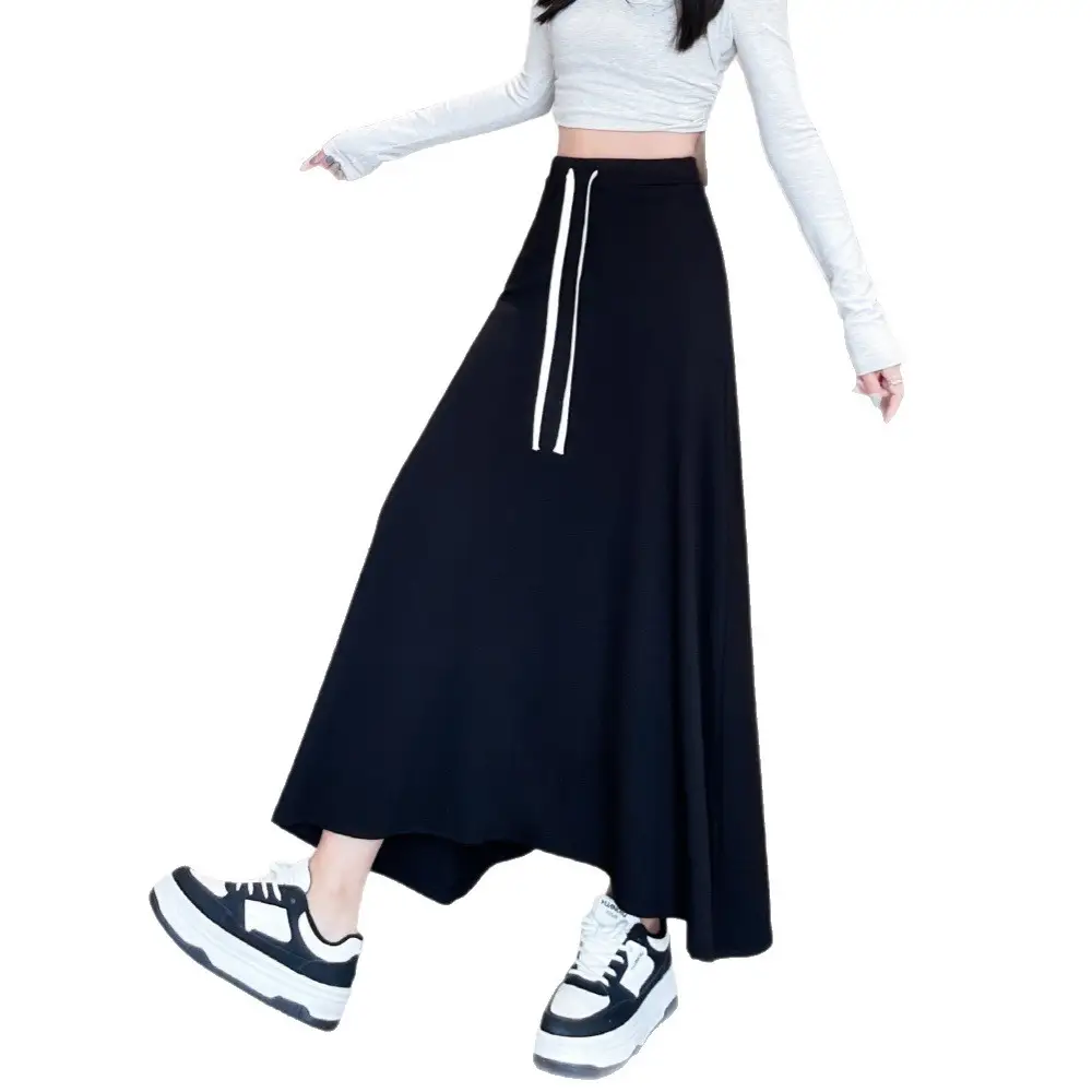 High-waisted Draping A-line Midi Skirt For Women