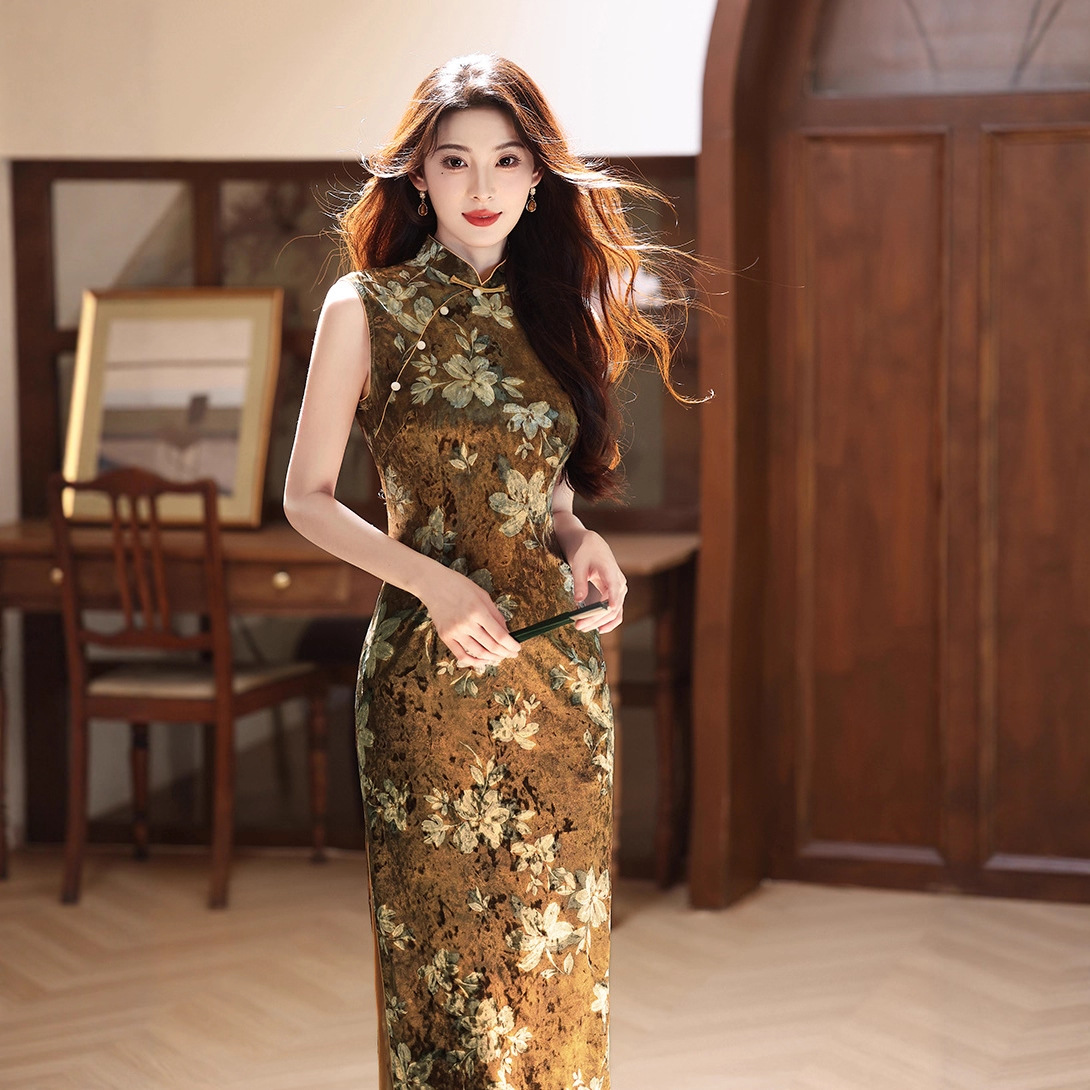 Sleeveless Vintage Chinese-style Dress For Women