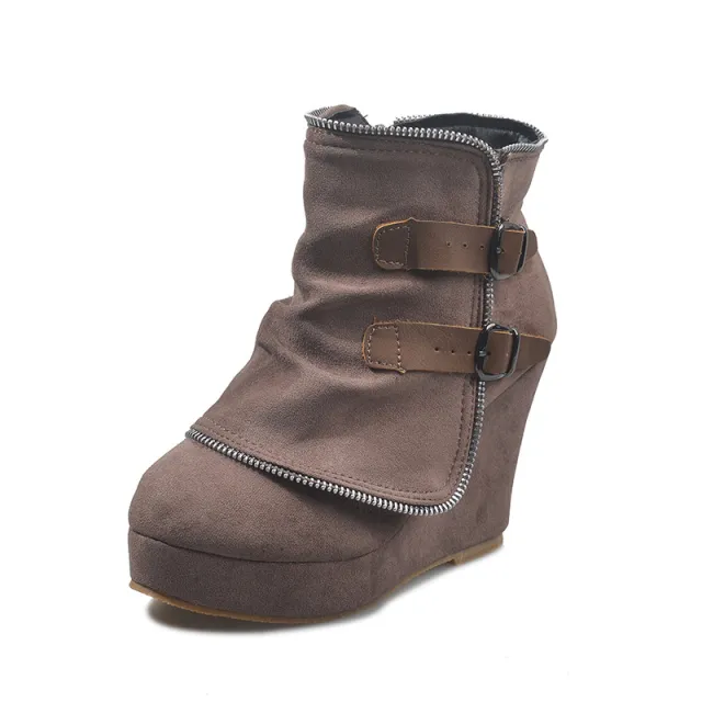 Fashion Casual High Heels Women's Shoes Khaki - Shop at LoveMi