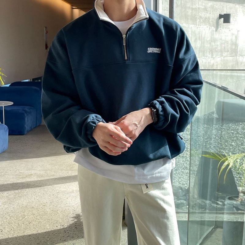 $20.70 Trendy Half Zipper Men's Spring Loose Sweater