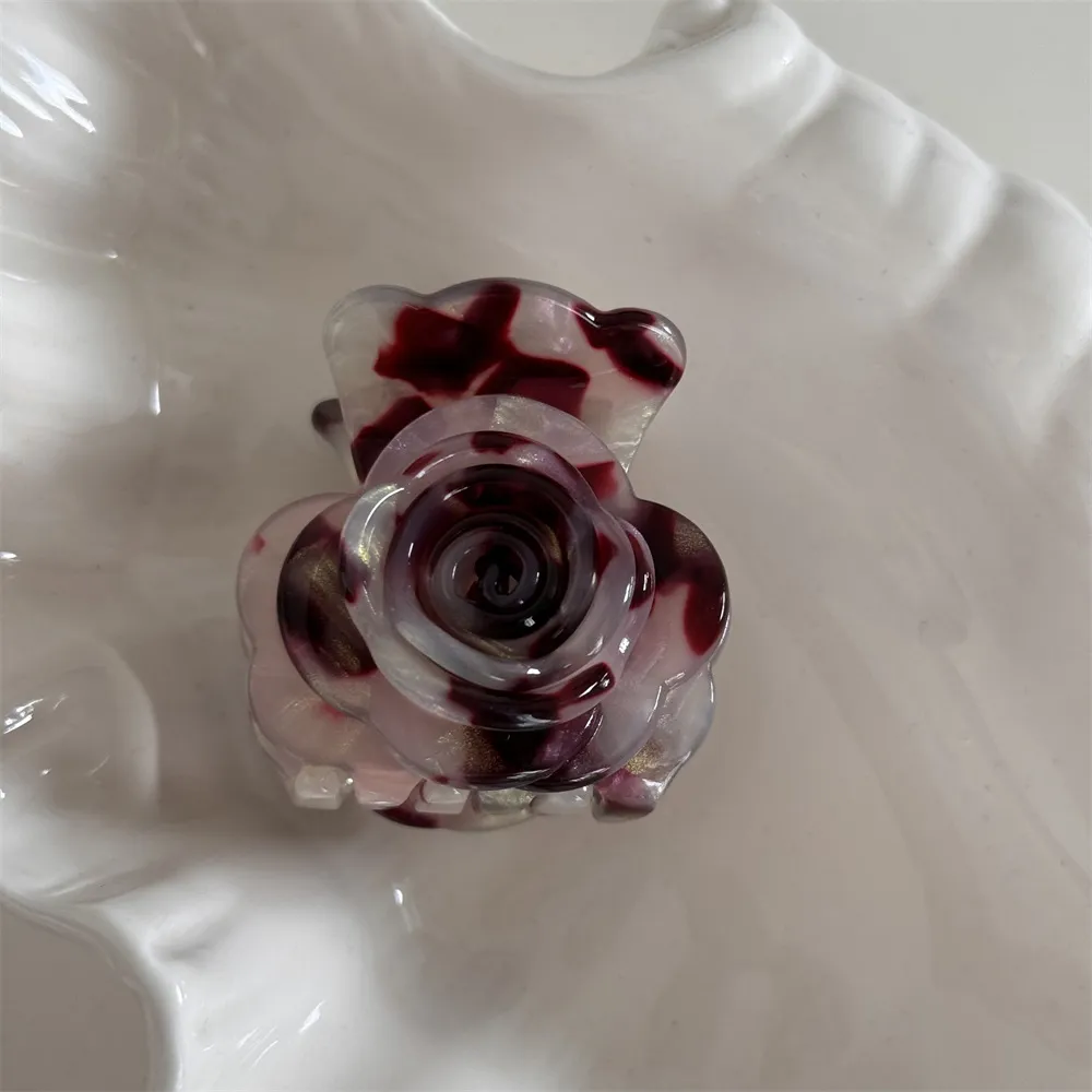 Flower Acetate Hairpin Sweet Petals Simple - Mixed Color Red