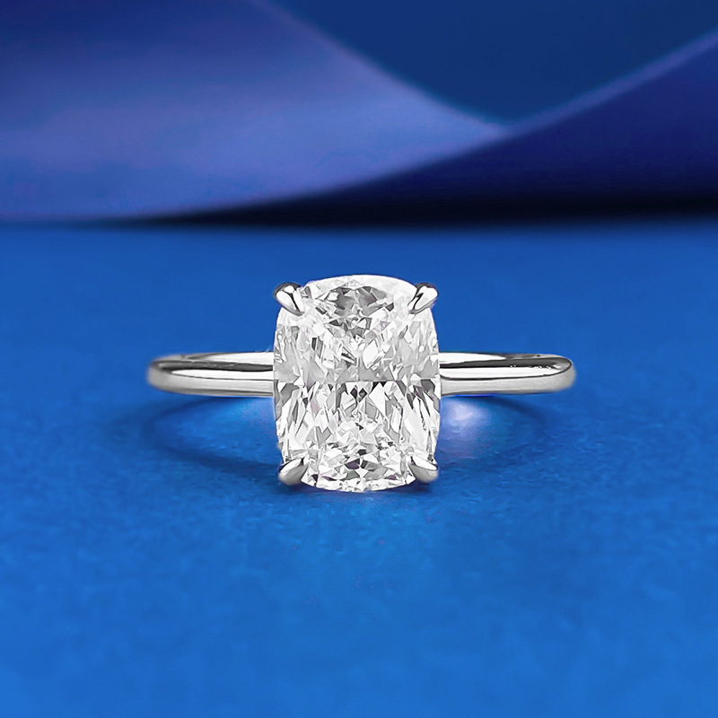 S925 Silver 7x9mm Square Ring For Women Everyday Classic Style