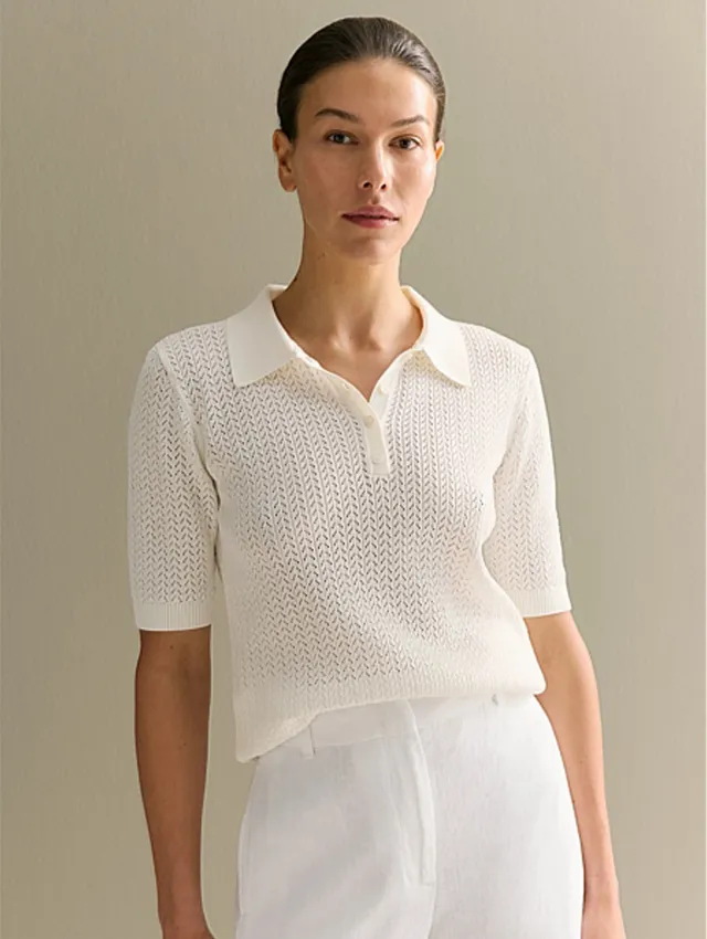 Versatile Short sleeve Hollow out Knit Women's Summer Casual White - Shop at LoveMi
