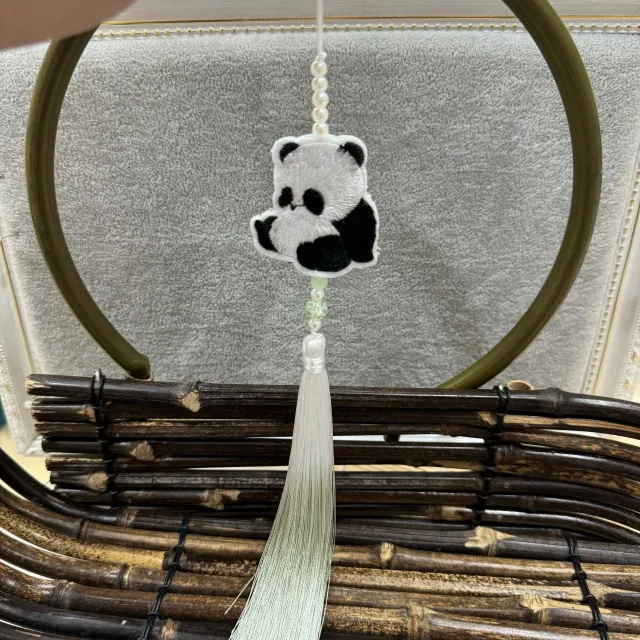 Ethnic Fashion Embroidery Tassel Cheongsam Han Match Tassel Pendant 25Cm Autumn Fragrance Green B - Shop at LoveMi