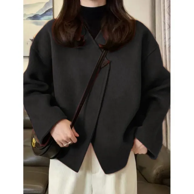 Early Spring All match Woolen Coat Black - Shop at LoveMi