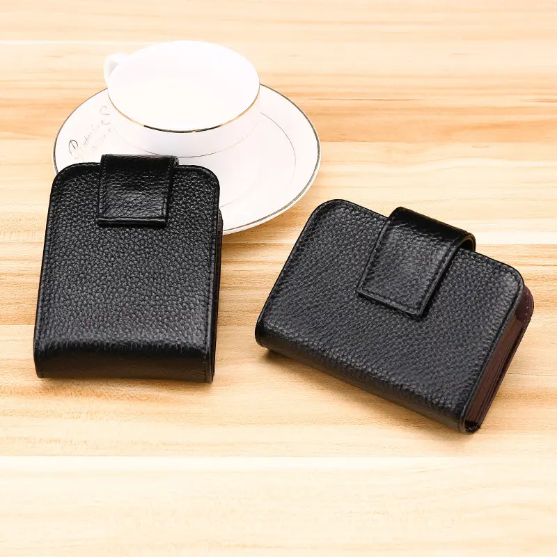 Large-Capacity Minimalist ID Card Holder Genuine Leather