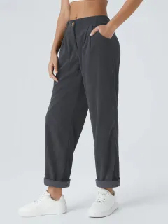 Casual Suit Wide-leg Pants With Velvet - Dark Gray - View 1