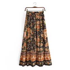 Women's Printed Positioning Flower Tassel Elastic Waist Skirt - View 1