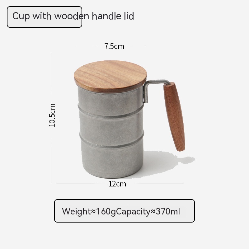 Wooden Handle Cup With Lid