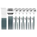 24Pcs Green Silver