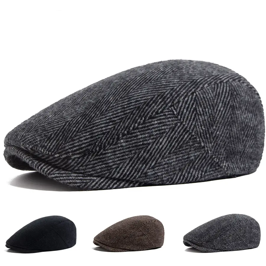 Beret Men's British Vintage Newsboy Casual Herringbone
