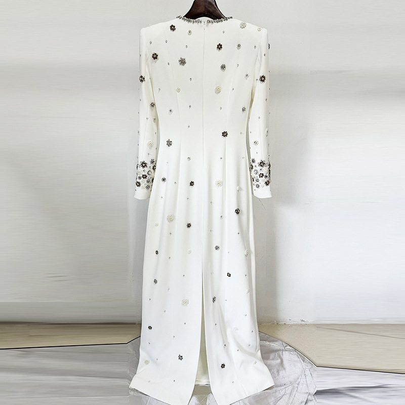 Heavy-duty Beaded And Diamond-embellished Slim-fit Maxi Dress