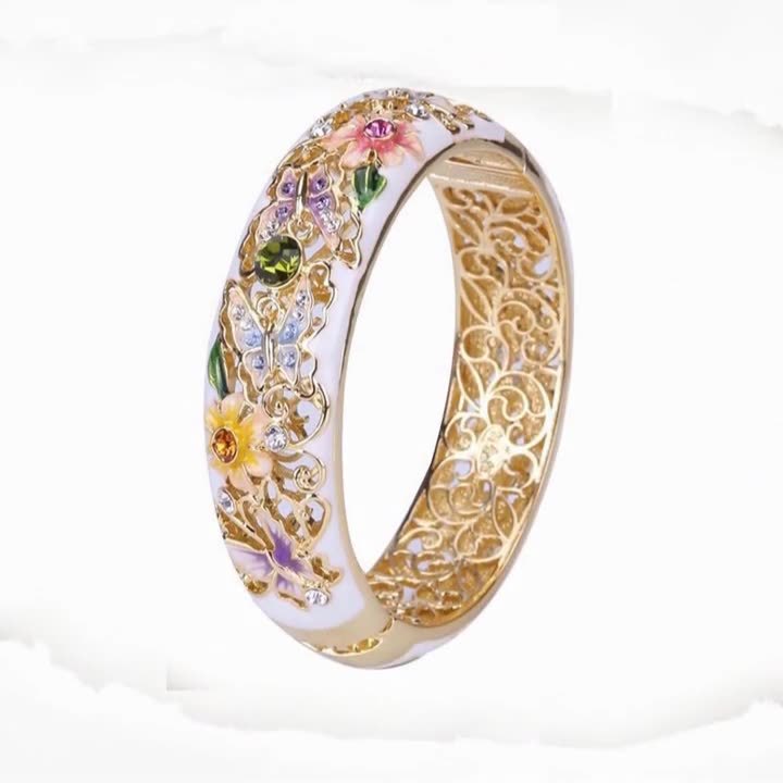 Colorful Enamel Love Of Butterfly Drop Oil Ring Fashion