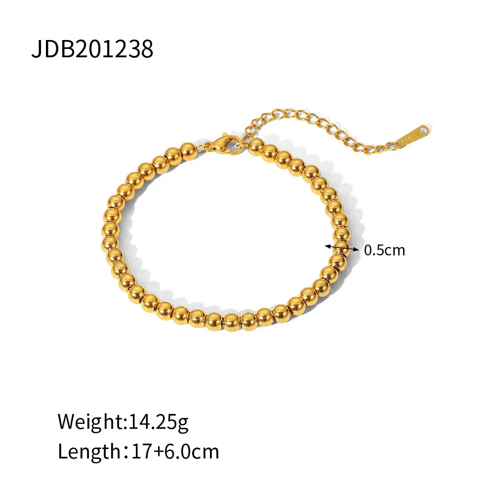 European And American Stainless Steel Beaded Bracelet High Sense Color Matching Letters