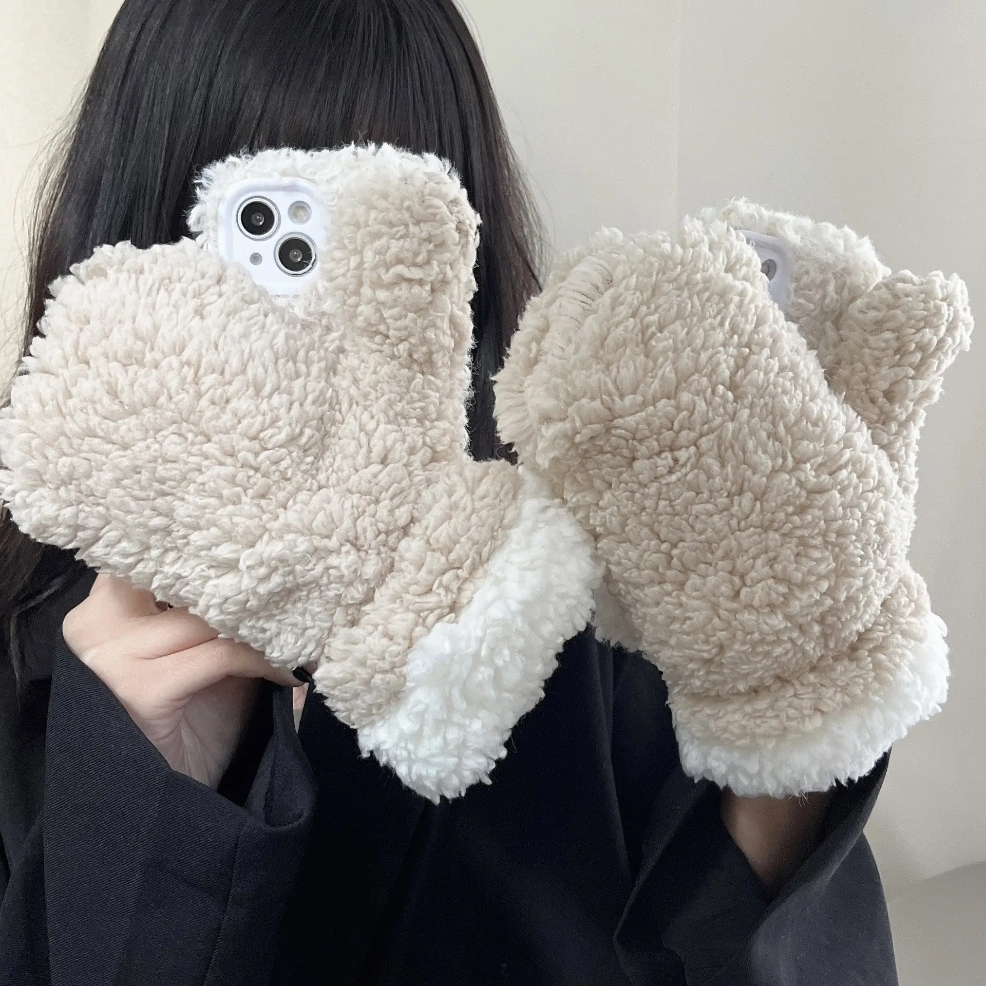 13promax Cold-proof Gloves Plush Phone Case