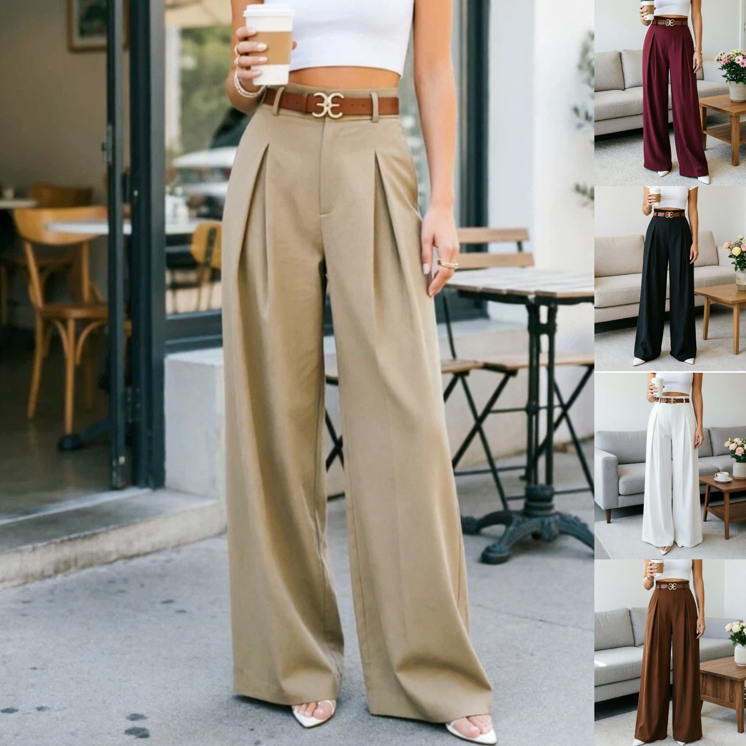 Women's Casual Straight-leg Wide-leg Pants