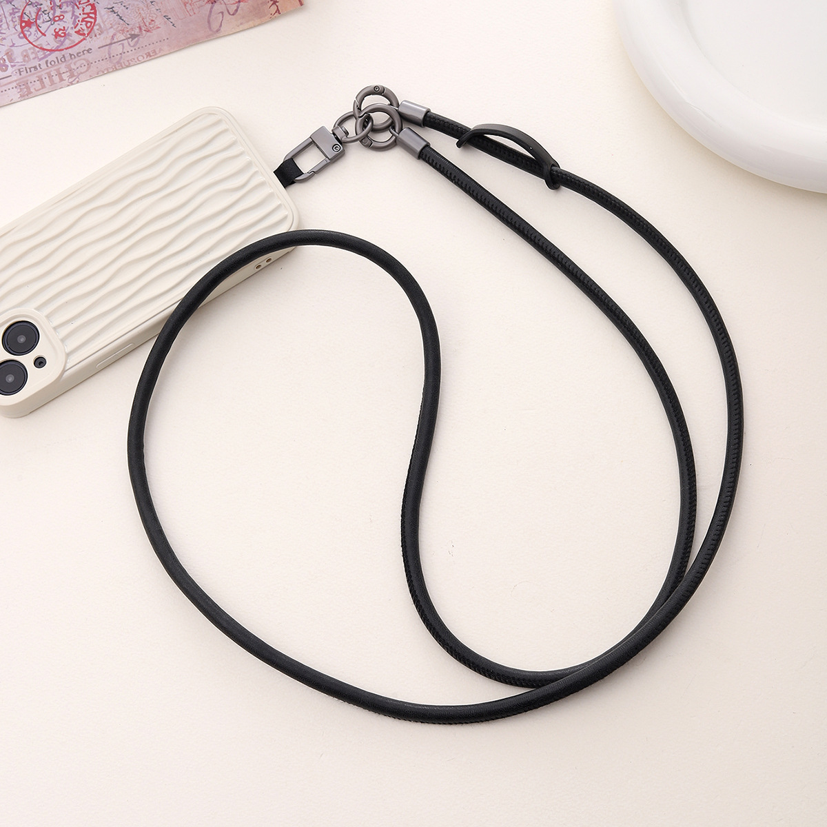 Leather Mobile Phone Lanyard Anti-lost Crossbody Back Halter Strong Durable Strap Rope