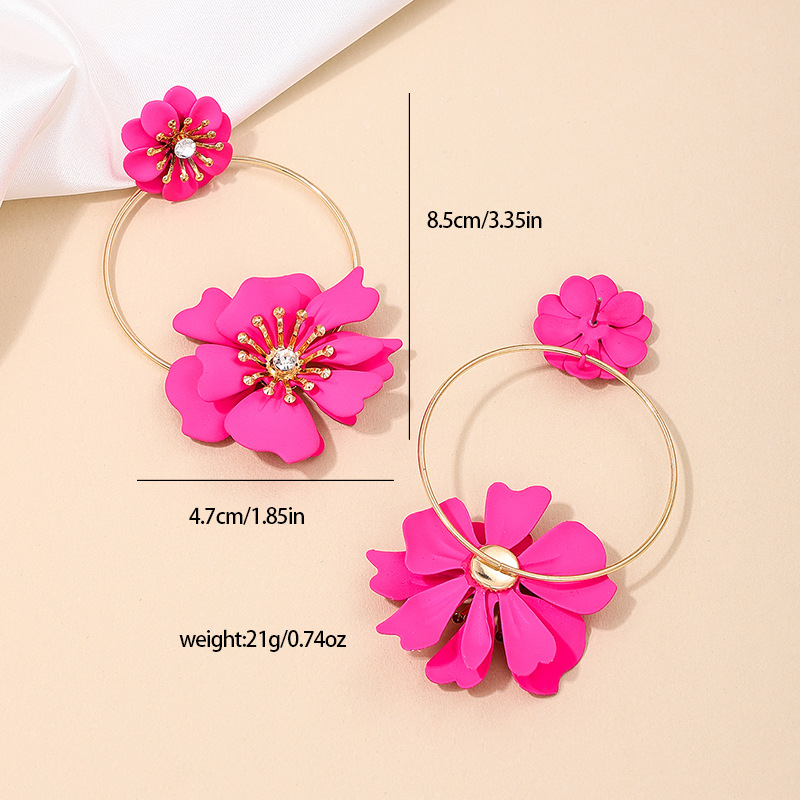 Flower Earrings Holiday Travel Ring Sweet Personality Trendy Lady Ear Ring