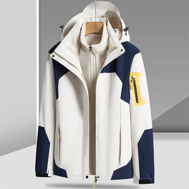 Three-in-one Removable Liner with Velvet Thickening Windproof Waterproof Jacket
