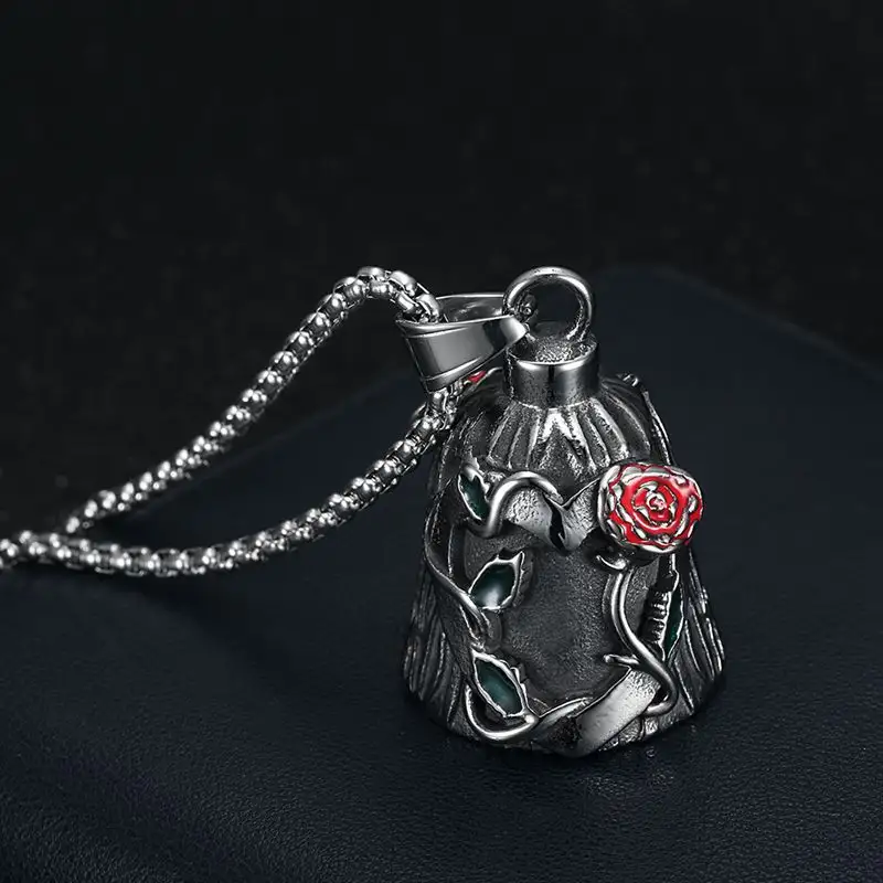 Titanium Steel Vintage Polished Double-sided Epoxy Rose