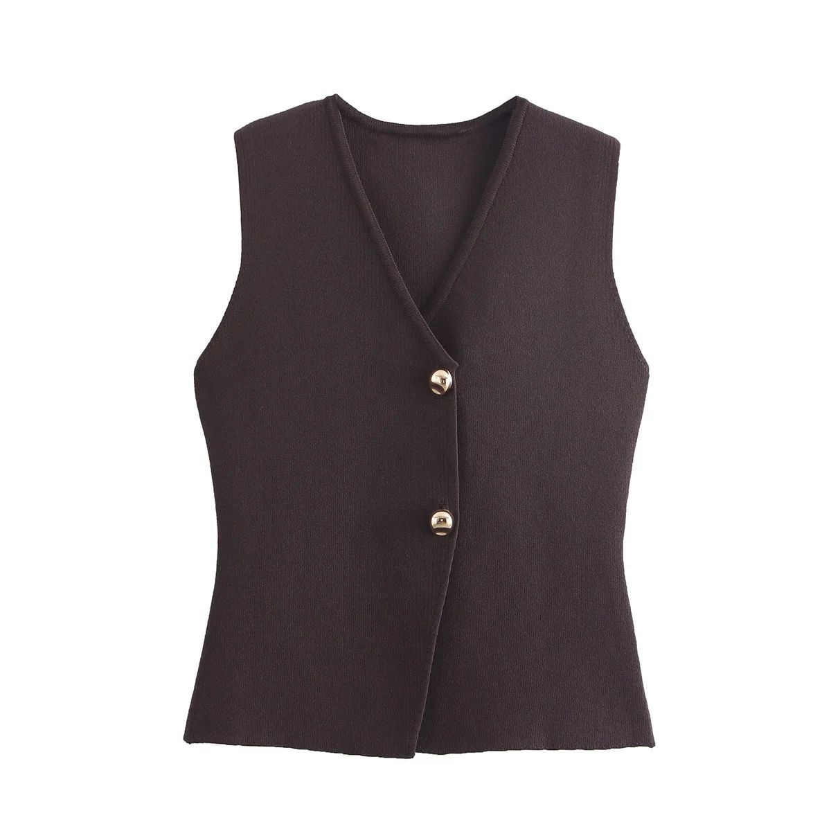 Fashionable Knitted Vest Women's Sweater Cardigan