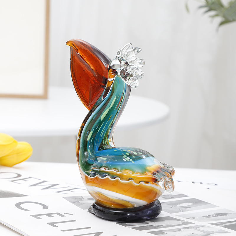 Glass ornament glass animal kyorochan pelican duck