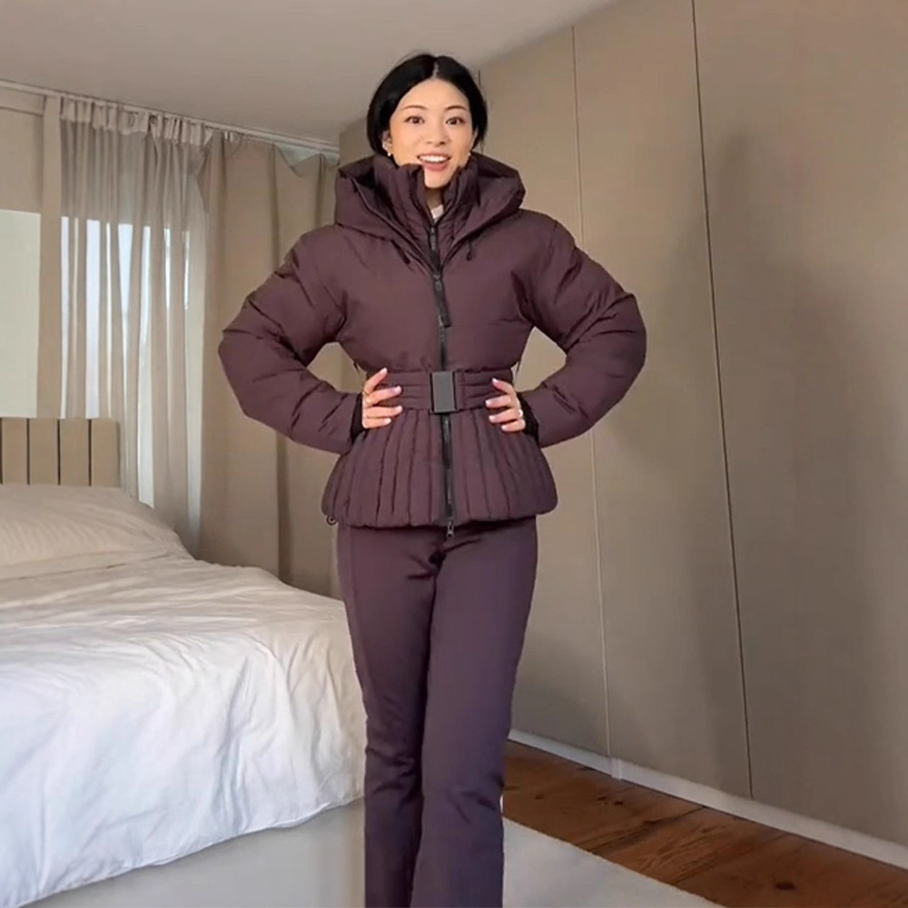 Womens Stylish Waist-cinching Cotton Coat