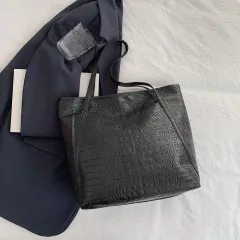 Retro Handheld Underarm Tote Bag Large Capacity Women - Black - View 1