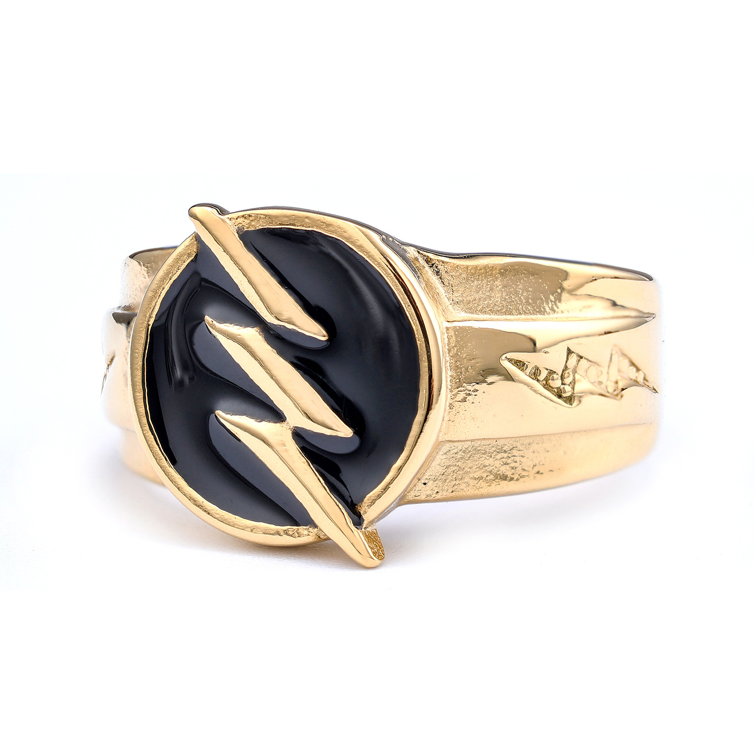 Personality Lightning Ring Men's Stainless Steel Vinyl Gold Fashion Ornament